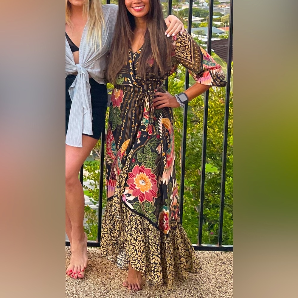 Farm Rio Anthropologie wrapped dress